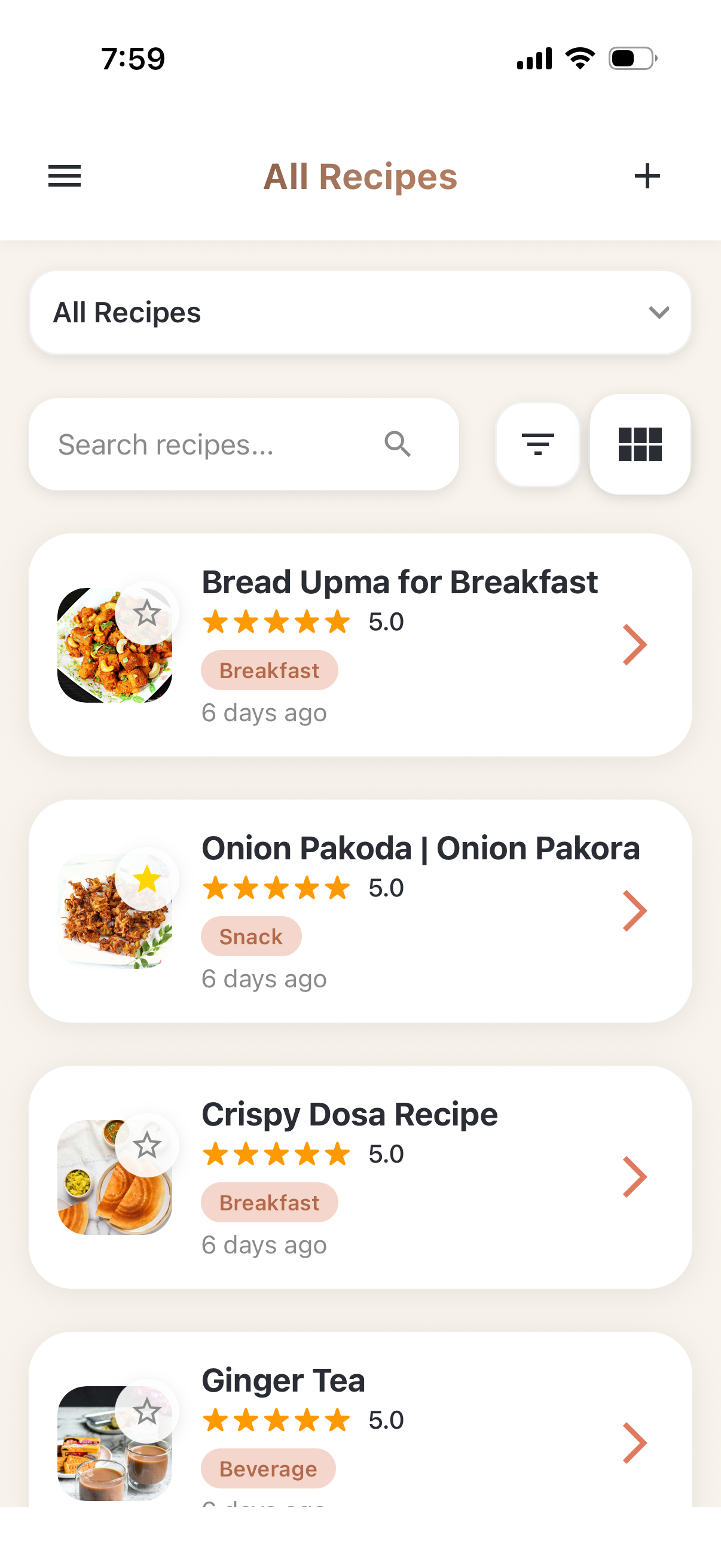 Mummy's Cooking app preview showing recipes